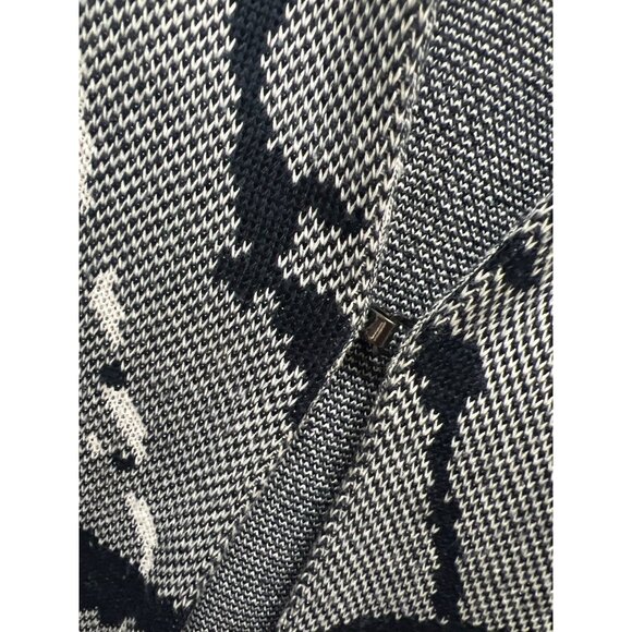 Ming Wang Vintage Abstract Navy &amp; White Cardigan Jacket - Picture 4 of 7